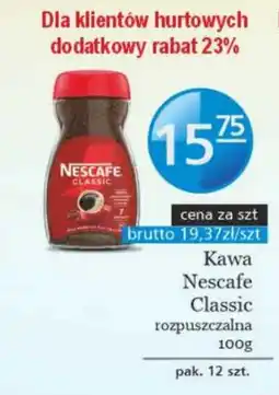 Specjał Kawa Nescafe Classic rozpuszczalna oferta