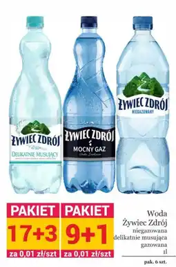 Specjał Woda Żywiec Zdrój niegazowana delikatnie musująca gazowana oferta