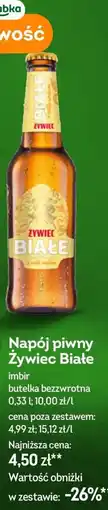 Żabka Napój piwny Żywiec Białe imbir oferta