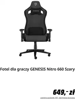Media Markt Fotel dla graczy GENESIS Nitro 660 Szary oferta