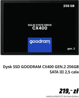 Media Markt Dysk SSD GOODRAM CX400 GEN.2 256GB SATA III 2,5 cala oferta