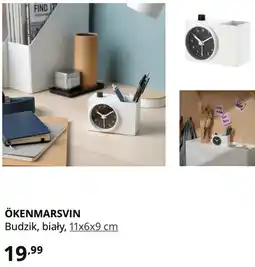 IKEA IKEA ÖKENMARSVIN Budzik, biały, 11x6x9 cm oferta