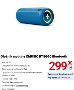 Media Expert Głośnik mobilny XMUSIC BTS660 Bluetooth oferta