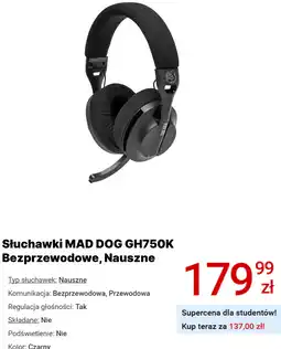 Media Expert Słuchawki MAD DOG GH750K Bezprzewodowe, Nauszne oferta