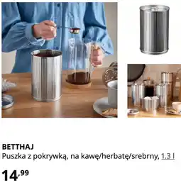 IKEA BETTHAJ Puszka z pokrywką, na kawę/herbatę/srebrny oferta