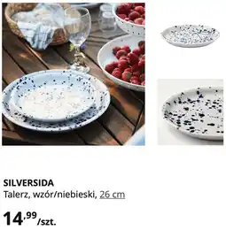 IKEA IKEA SILVERSIDA Talerz, wzór/niebieski, 26 cm oferta