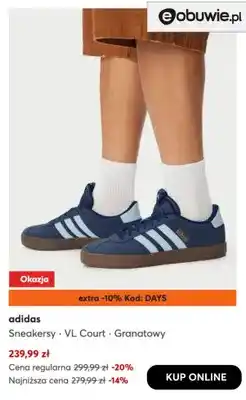 eobuwie Sneakersy VL Court granatowy adidas oferta
