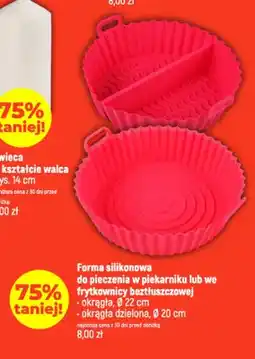 Dealz Forma silikonowa do pieczenia w piekarniku lub we frytkownicy beztłuszczowej okrągła Ø 22 cm oferta