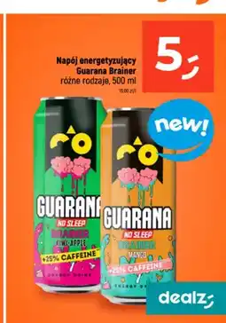 Dealz Napój energetyzujący Guarana Brainer kiwi-apple oferta