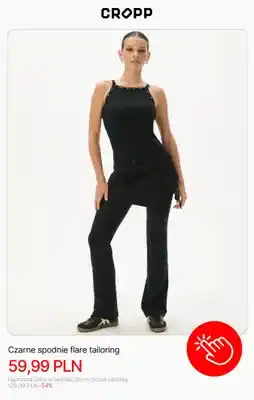 Cropp Czarne spodnie flare tailoring Cropp oferta