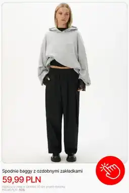 Cropp Spodnie baggy z ozdobnymi zakładkami Cropp oferta