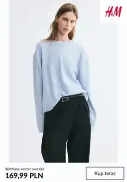 H&M Wełniany sweter oversize H & M oferta