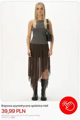 Cropp Brązowa asymetryczna spódnica midi Cropp oferta