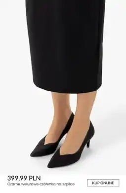 Ryłko Czarne welurowe czółenka na szpilce oferta