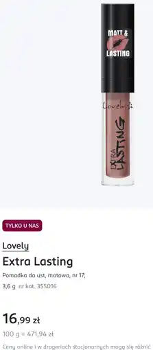 Rossmann Lovely Extra Lasting Pomadka do ust, matowa, nr 17 oferta