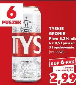 Kaufland Tyskie Gronie Piwo 5,2% alk oferta