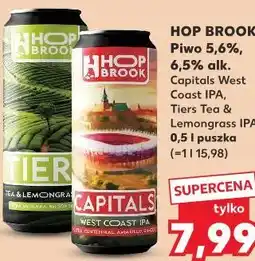 Kaufland HOP BROOK Piwo 5,6%, 6,5% alk. Capitals West Coast IPA, Tiers Tea & Lemongrass IPA oferta