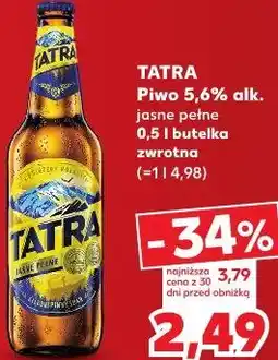 Kaufland Tatra Piwo 5,6% alk. jasne pełne oferta