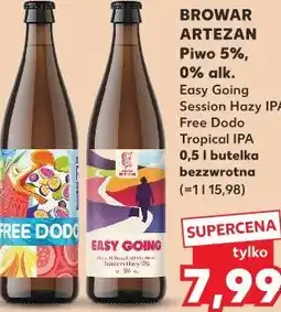 Kaufland BROWAR ARTEZAN Piwo 5%, 0% alk. Easy Going, Free Dodo oferta
