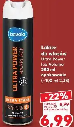 Kaufland Lakier do włosów Ultra Power lub Volume Bevola oferta