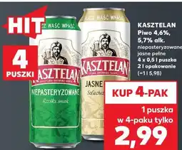 Kaufland Kasztelan Piwo 4,6%, 5,7% alk. niepasteryzowane, jasne pełne oferta