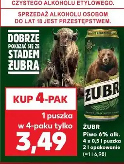 Kaufland Żubr Piwo 6% alk oferta