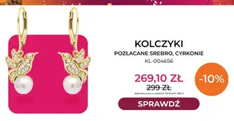 Kolczyki pozłacane srebro cyrkonie KL-004656 Briju