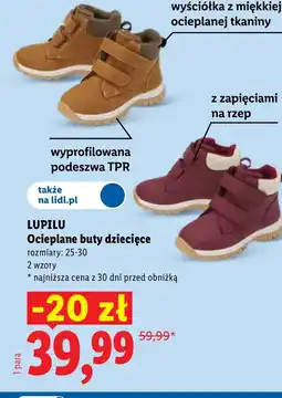 Lidl Buty ocieplane Lupilu oferta