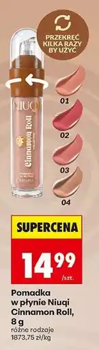 Biedronka Pomadka w płynie Niuqi Cinnamon Roll, 8 g oferta