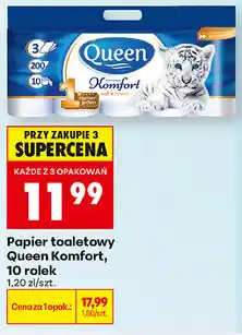 Biedronka Papier toaletowy Queen Komfort, 10 rolek oferta