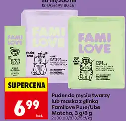 Biedronka Puder do mycia twarzy lub maska z glinką Familove Pure/Ube Matcha oferta
