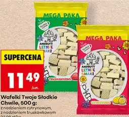 Biedronka Wafelki Twoje Słodkie Chwile, 500 g: z nadzieniem cytrynowym, z nadzieniem truskawkowym oferta