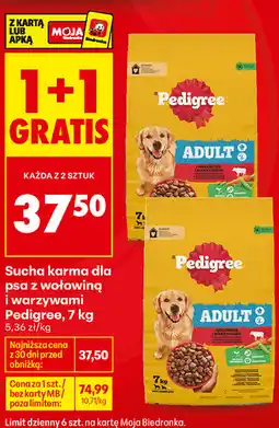 Biedronka Sucha karma dla psa z wołowiną i warzywami Pedigree oferta