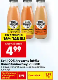 Biedronka Sok 100% tłoczone jabłko Bracia Sadownicy oferta