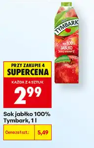 Biedronka Sok jabłko 100% Tymbark oferta
