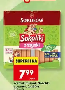 Biedronka Parówki z szynki Sokoliki duopack oferta