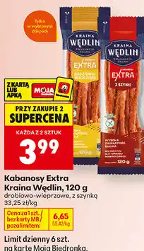 Biedronka Kabanosy Extra Kraina Wędlin oferta
