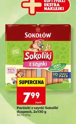 Biedronka Parówki z szynki Sokoliki 2-pak Sokołów oferta