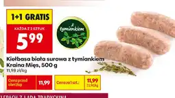 Biedronka Kiełbasa biała surowa z tymiankiem Kraina Mięs oferta