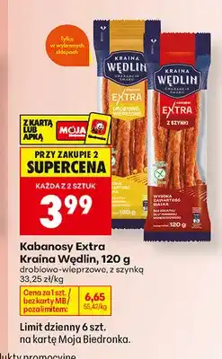 Biedronka Kabanosy Extra drobiowo-wieprzowe Kraina Wędlin oferta