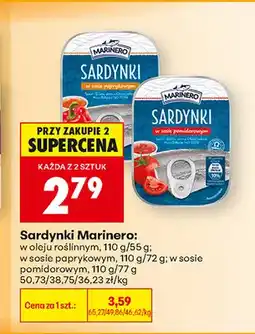 Biedronka Sardynki w oleju roślinnym Marinero oferta