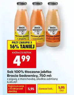 Biedronka Sok tłoczone jabłko z pigwą Bracia Sadownicy 100% oferta
