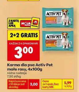 Biedronka Karma dla psa Activ Pet małe rasy 4-pak oferta
