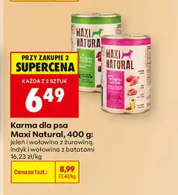 Biedronka Karma dla psa Maxi Natural jeleń i wołowina z żurawiną oferta