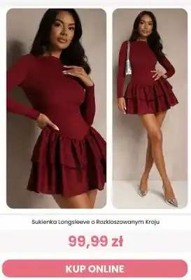Sukienka longsleeve o rozkloszowanym kroju Reneé