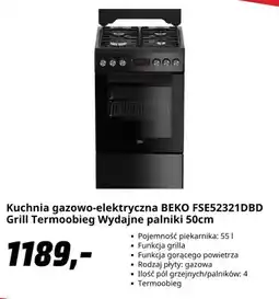 Media Markt Kuchnia gazowo-elektryczna Beko FSE52321DBD oferta