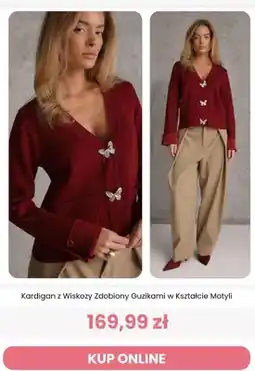 Renee Kardigan z wiskozy zdobiony guzikami w kształcie motyli Reneé oferta