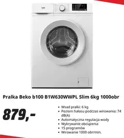 Media Markt Pralka Beko b100 B1W630WWPL Slim 6 kg 1000obr oferta