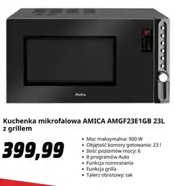 Media Markt Kuchenka mikrofalowa Amica AMGF23E1GB 23 l z grillem oferta