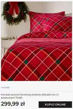 Home&You Komplet pościeli flanelowej Kreksito 200x220 cm z 2 poszewkami 70x80 oferta